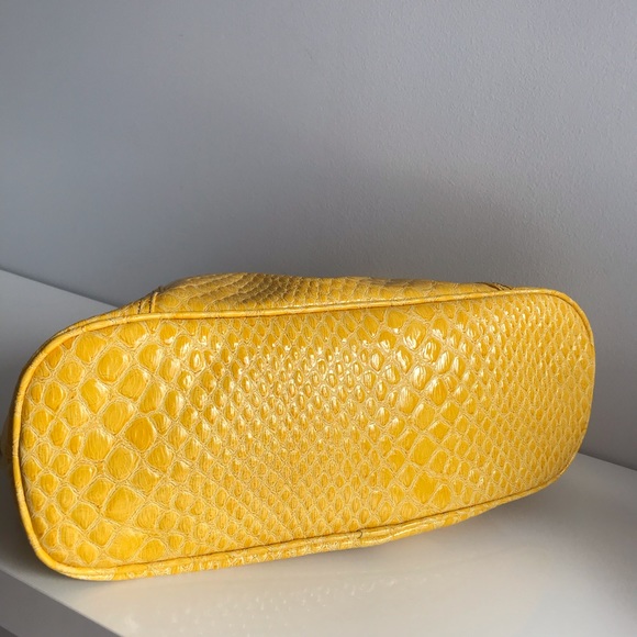 NWOT Maxx New York Yellow Faux Croc Hobo Spring Summer Bag - Picture 16 of 16